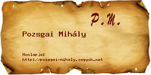 Pozsgai Mihály névjegykártya